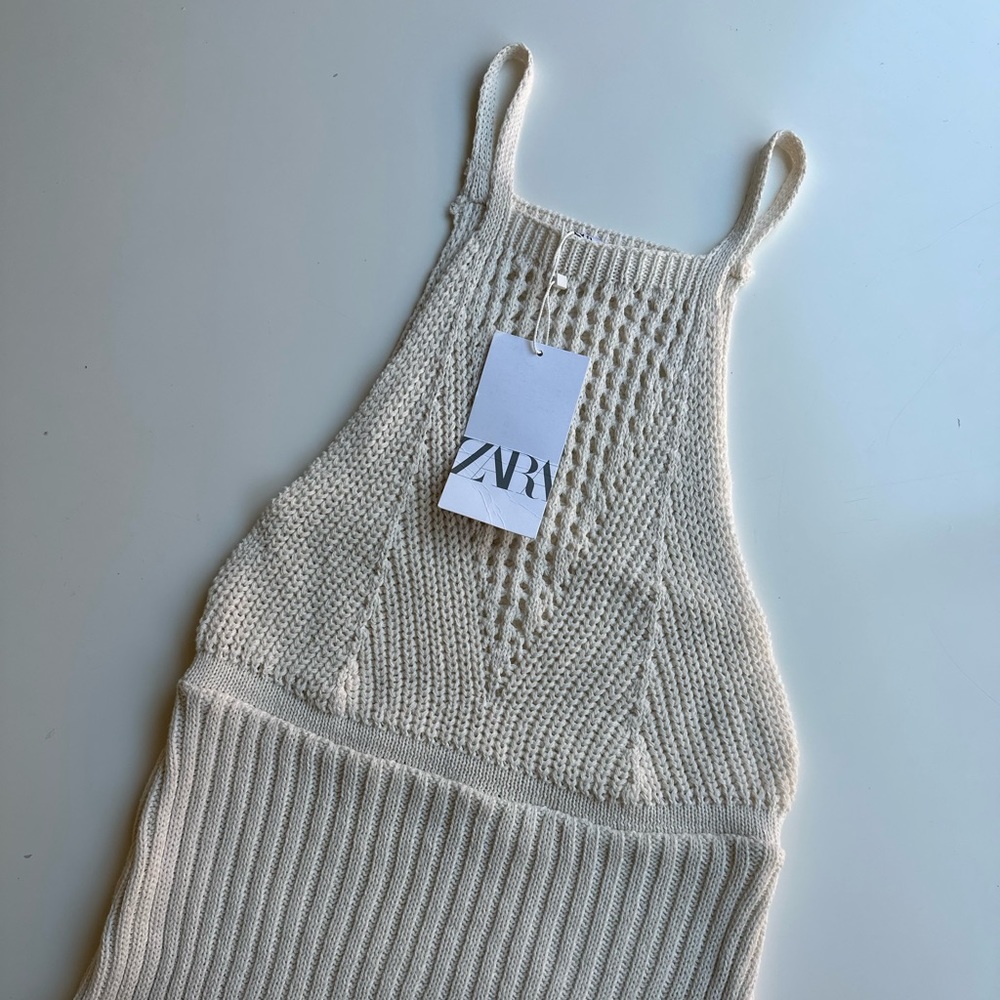 Zara Cream Knit Mini Dress